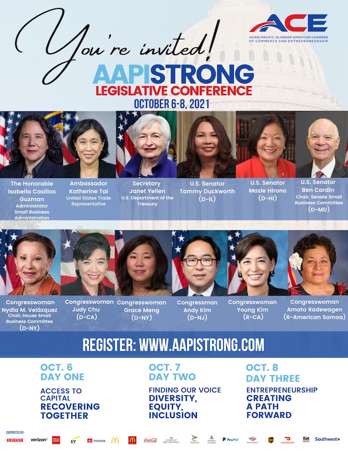 全美亞裔總商會「亞裔中小企業政策研討高峯會」2021年10月6-8日