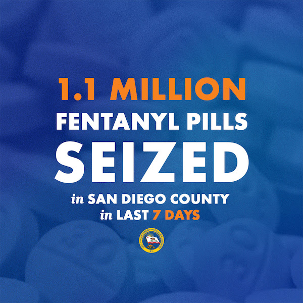 加州 7 天查獲 110 萬顆芬太尼藥丸
